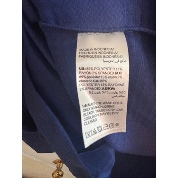 Chico’s Women’s Textured Blue Top Size 1 (M US 8–10) 3/4 Sleeve Pullover Blouse - Picture 5 of 10